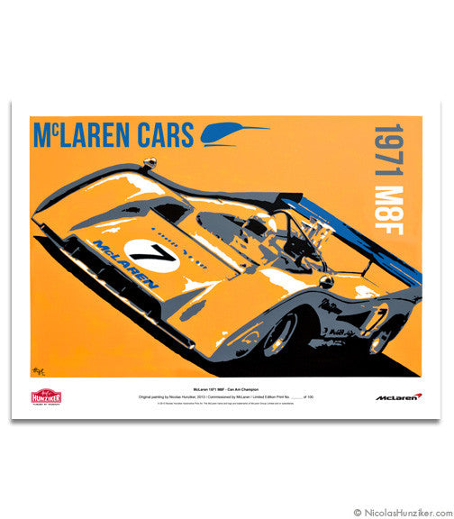 McLaren 1971 M8F - Can Am Champion - Paper Print