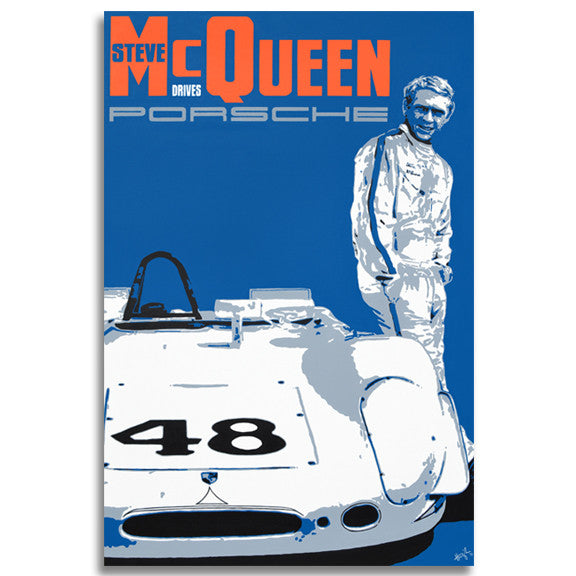 Steve McQueen Drives Porsche - 908 Paddock