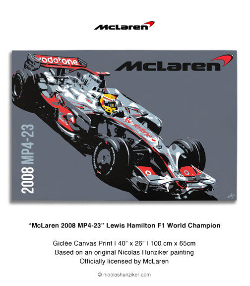 McLaren 2008 MP4-23 - Lewis Hamilton - Canvas Print