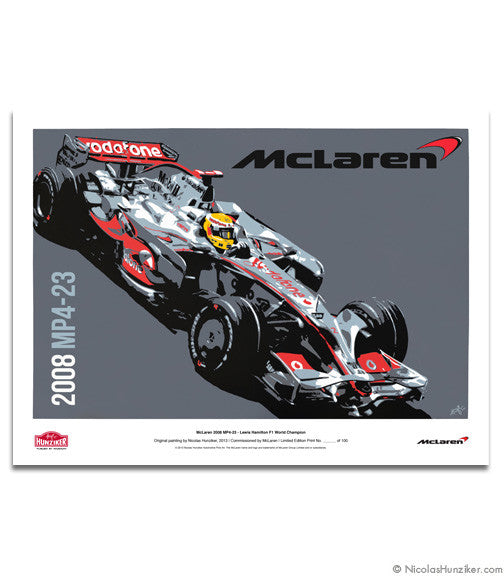 McLaren 2008 MP4-23 - Lewis Hamilton - Paper Print
