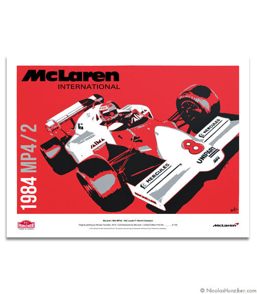 McLaren 1984 MP4/2 - Niki Lauda - Paper Print
