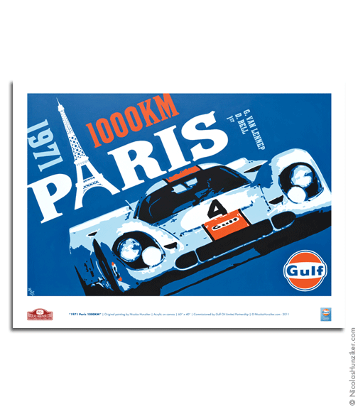 Gulf Racing - 1971 Paris 1000KM - 917K - Poster