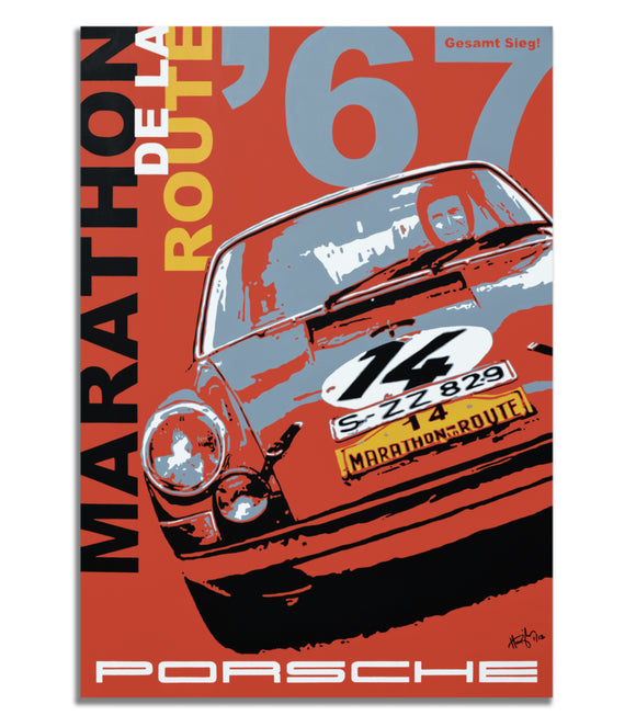 Porsche 911R - 1967 Marathon de la Route - Canvas Print