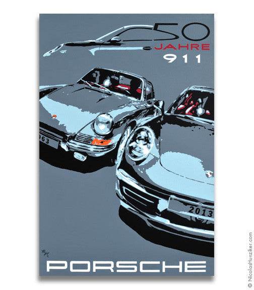 Classic Porsche 911 poster print, Porsche poster, 911 print, car